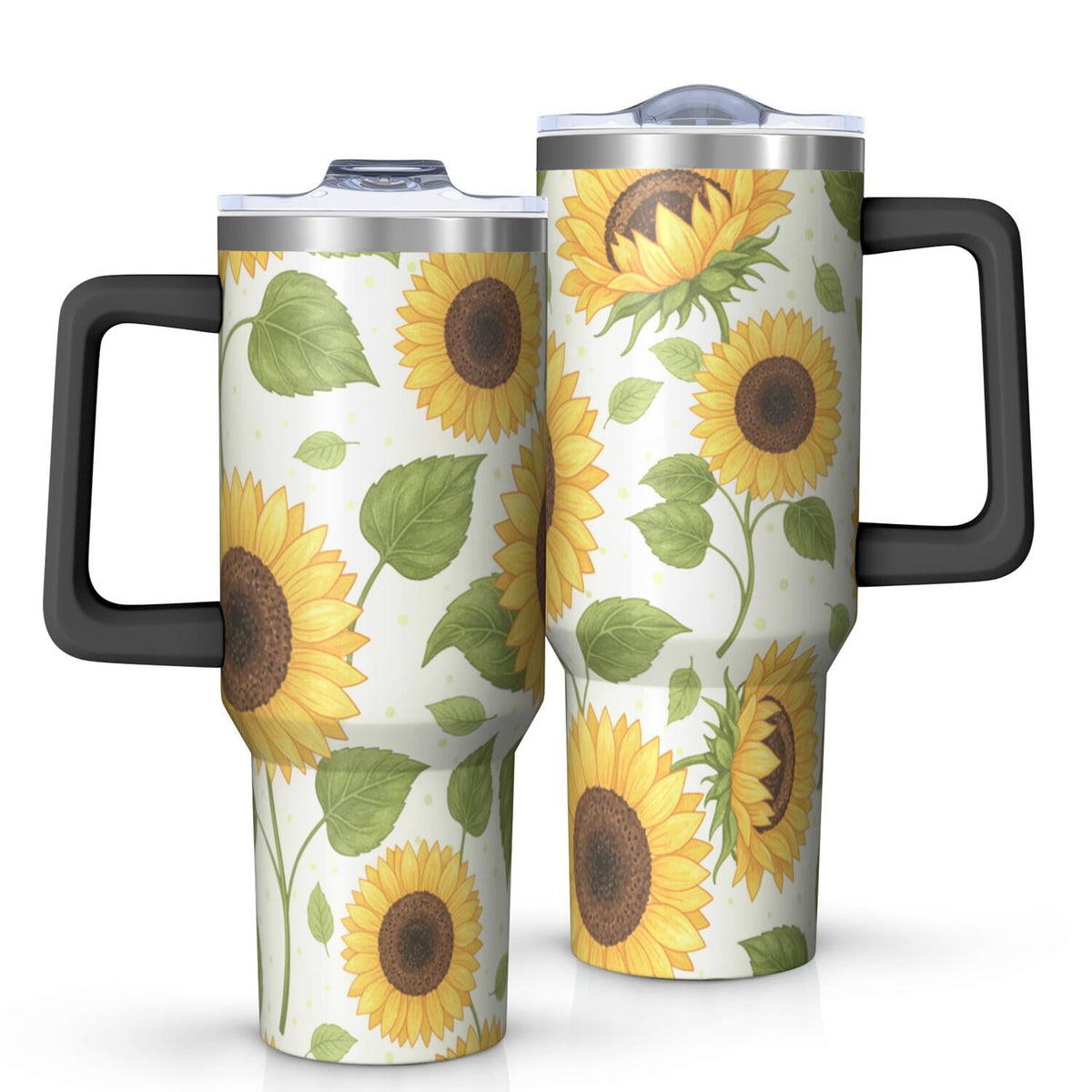 Leopard Print 40oz Tumbler with Handle and Straw, Large Capacity Travel