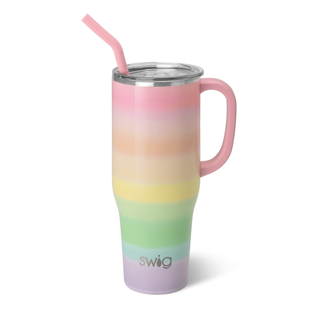 Swig Life 40oz Mega Mug | Insulated Stainless Steel Tumbler with Handle | Over The Rainbow