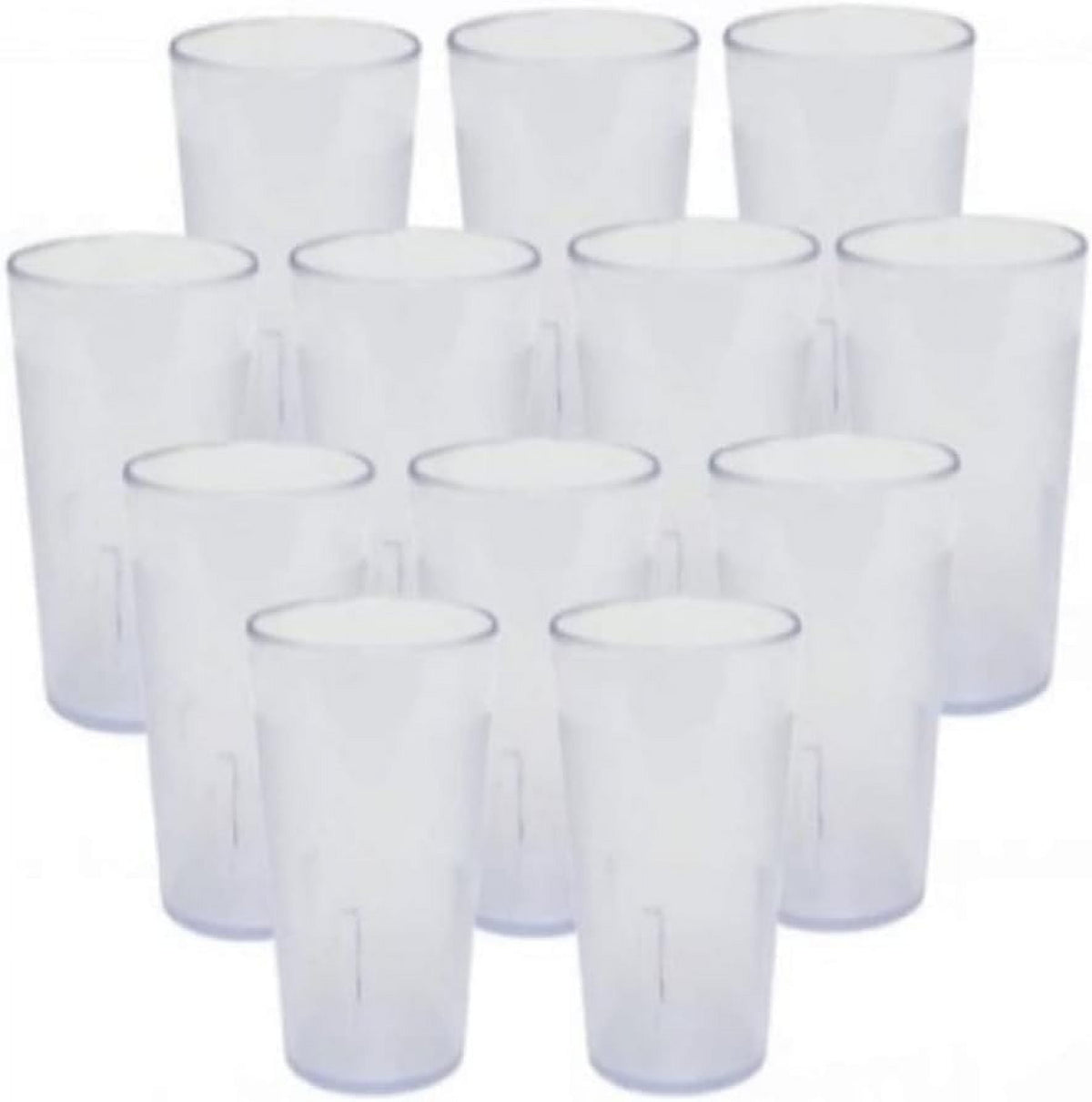 TrueCraftware- Set of 12 Pebbled Tumbler/Drinking Cups 20-Ounce Clear Color- Reusable Premium Water Iced Tea Glasses Stackabl