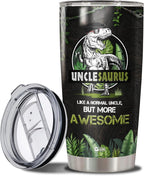 Unclesaurus Tumbler Cup With Lid Travel Mug 20Oz Insulated Stainless Steel Thermos Gift Idea Birthday Christmas Presents For 