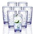 VEILEDGEM Unbreakable Drinking Glasses Tritan Plastic Tumblers Dishwasher Safe BPA Free Small Acrylic Juice Glasses for Kids 