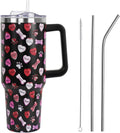 Valentines Day Gifts 40 oz Tumbler with Handle and Straw Lid,Valentine''s Day Gift for Her Women Girlfriend Wife Dog Bones an