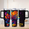Premium Vibrant Abstract Swirl Stainless Steel Tumbler, 30oz