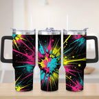 Premium Vibrant Color Burst Stainless Steel Tumbler, 30oz