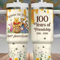 Winnie The Pooh 100th Anniversary Tumbler 40oz, CARTOON 100 Years Friendship Tumbler, CARTOON Family Trip Tumbler Cup, Pooh L