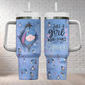 Winnie The Pooh Eeyore Tumbler 40 Oz, Just A Girl Who Loves Eeyore Tumbler, CARTOON Cartoon Tumbler Cups, Movie Insulated Tum