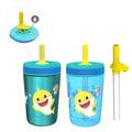 Zak Designs 12oz and 15oz 2-Pack Straw Tumbler Stainless Steel
