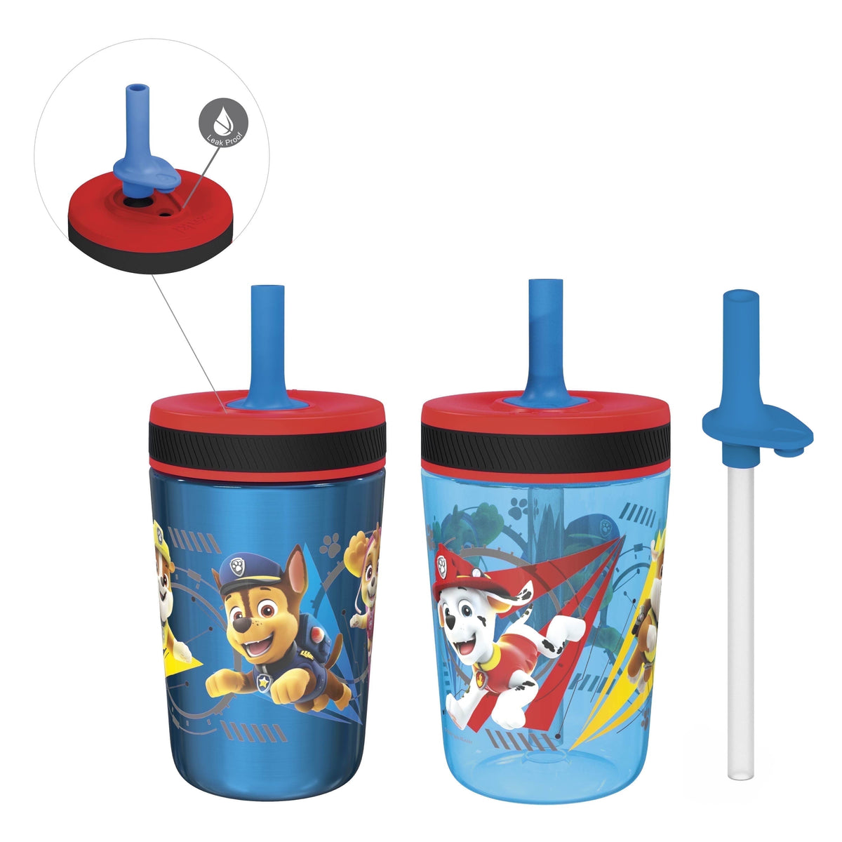 Zak Designs 12oz and 15oz 2-Pack Straw Tumbler Stainless Steel