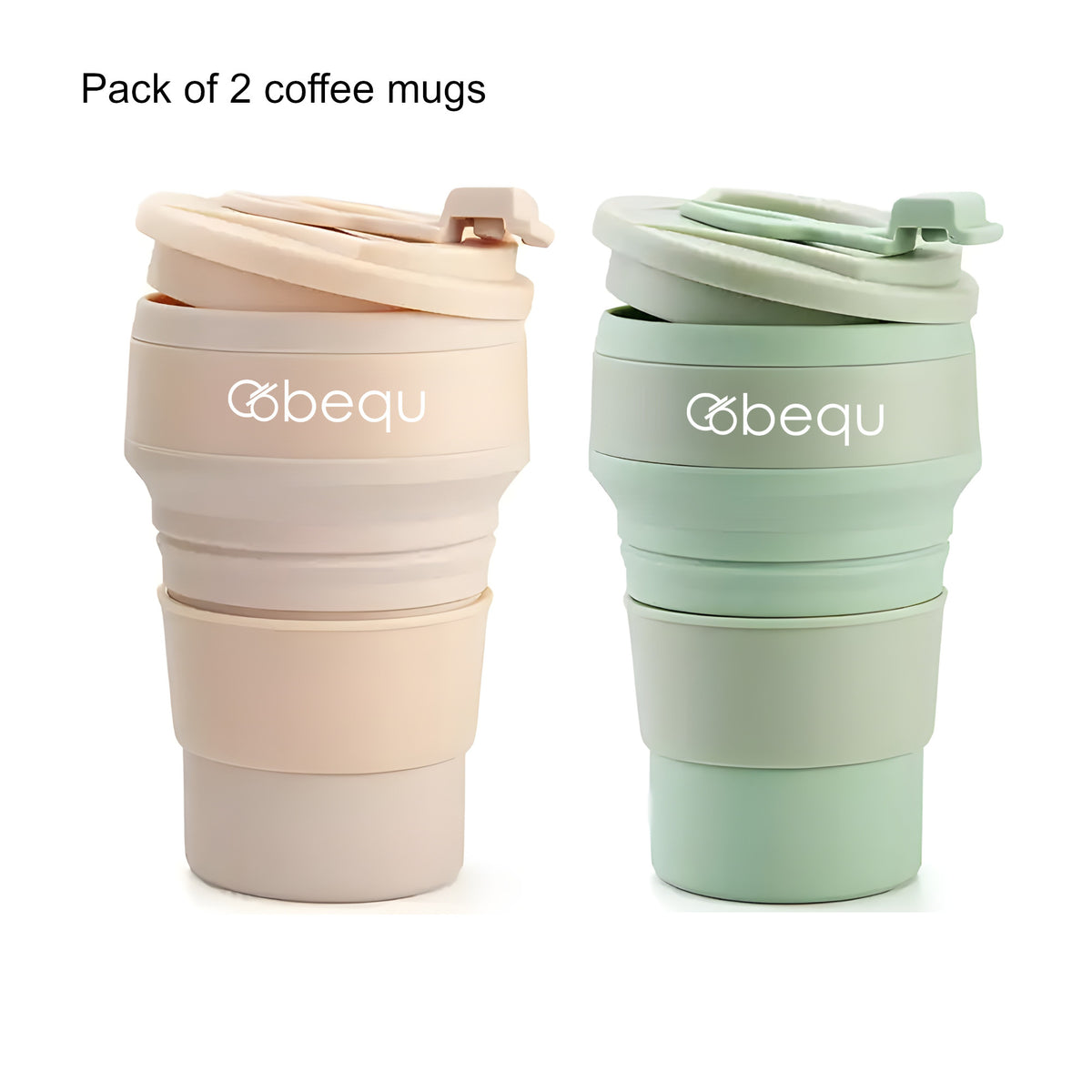 BEQU 500ml/17 Fl Oz Collapsible Silicone Coffee Mug Tumbler, Reusable, BPA Free, Dishwasher-Safe, Leak Proof, Use for Home Of