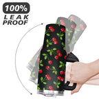 40oz Red Cherry Fruit Pattern Stainless Steel Flip Straw Tumbler Spill Proof Travel Cup Double Wall Vacuum Insulated Coffee M