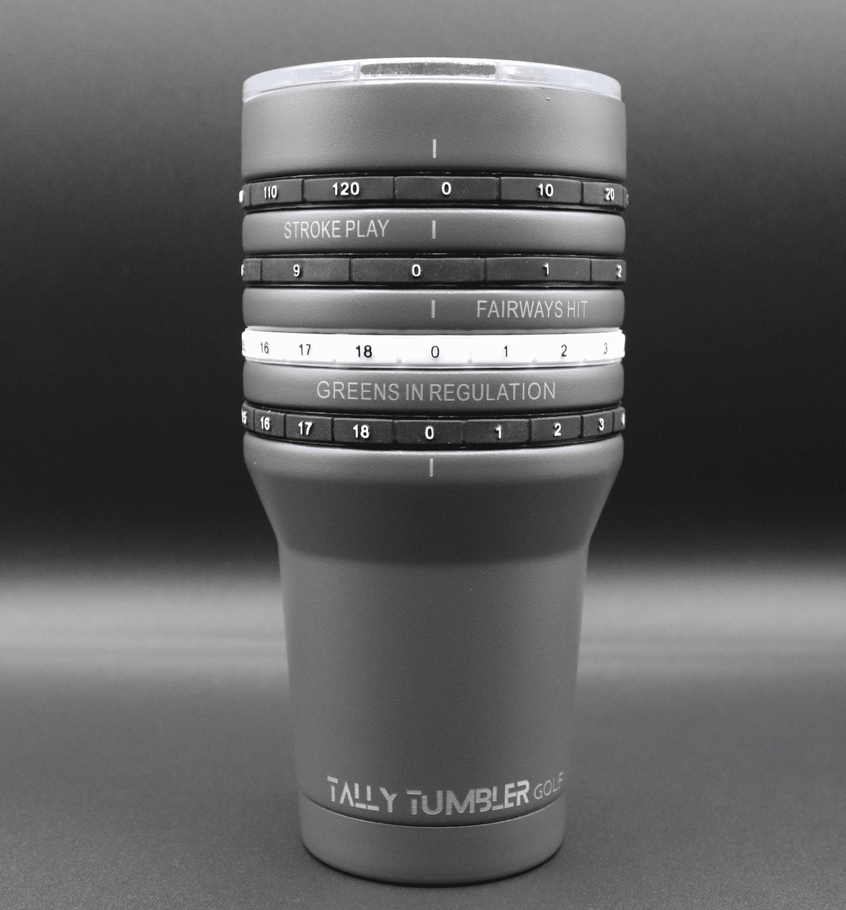 Tally Tumbler Golf Fairway Steel Gray 30oz Scorekeeping Insulated Drinking Tumbler