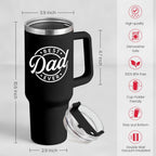Best Dad Ever Tumbler with Handle 40oz Stainless Steel Insulated - Dad Gifts for Dad from Daughter Son - Coffee Tumbler for D
