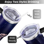 40oz Wednesday Girl Stainless Steel Tumbler with Lid and Straw,Wednesday Stuff Merchandise Spill Proof Travel Cup Double Wall