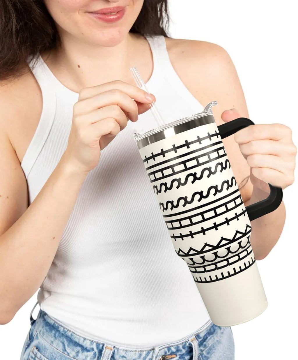 40 oz Hidden Message Tumbler With Lid and Straw,Checkered CoffeeTravel Mug Cup Water Botter,White Elephant Gifts,Office Humor