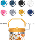 30oz Fall Pumpkin Flip Tumbler with Handle lid and Straw,Fall Coffee Travel Mug Cup Water Botter,Fall Gifts for Women,Fall St