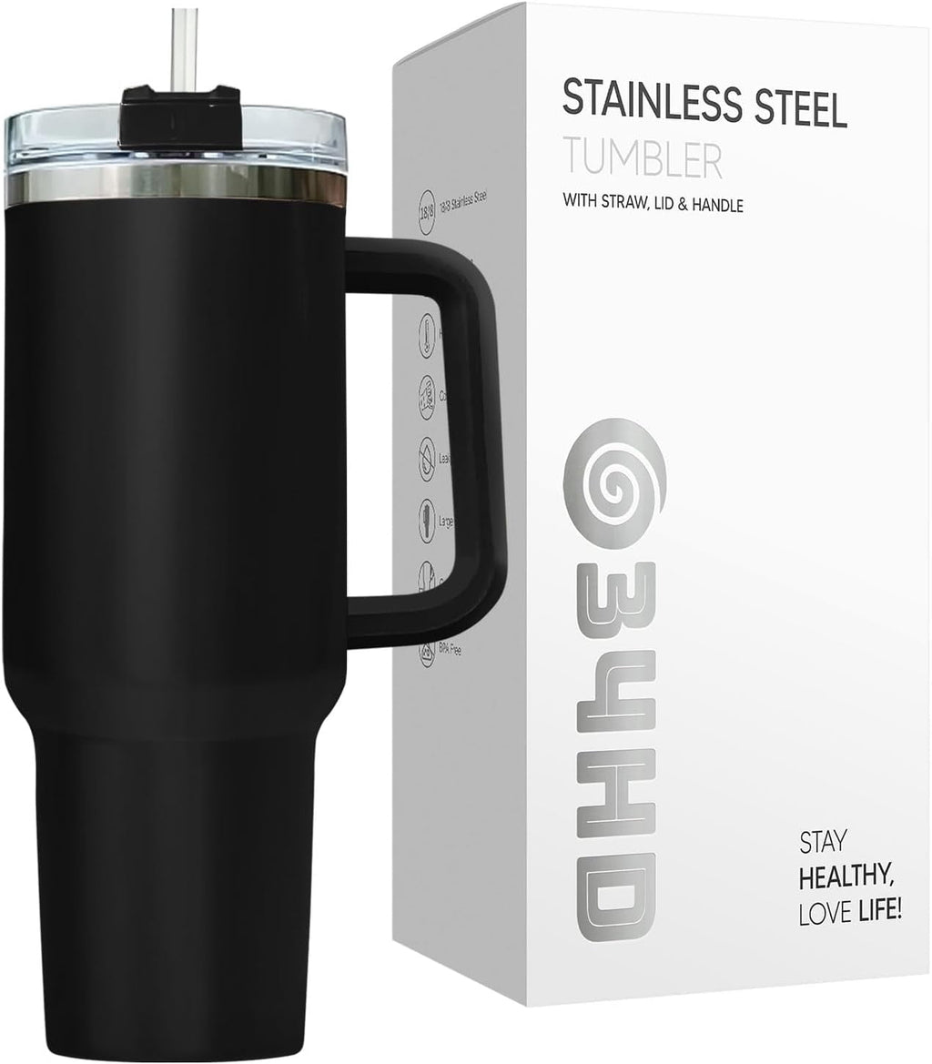 Liber Tea Tumbler 40oz with Handle and Straw, Patriotic Tea Vacuum Insulated Travel Gaming Cup, Gamer Gifts for Father''s Day