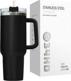 Liber Tea Tumbler 40oz with Handle and Straw, Patriotic Tea Vacuum Insulated Travel Gaming Cup, Gamer Gifts for Father''s Day