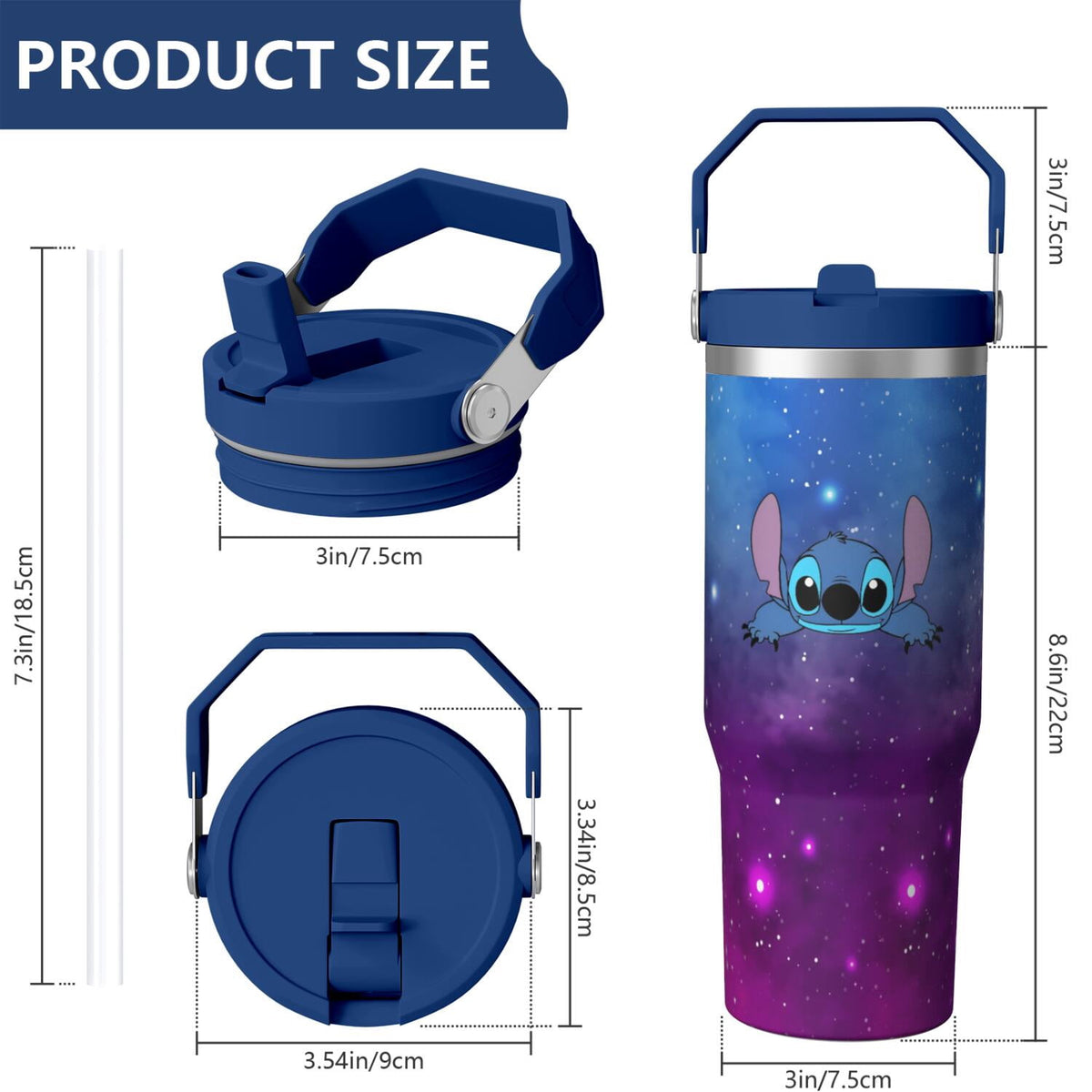 30oz Cartoon Movie Stainless Steel Tumbler with Lid and Straw,Spill Proof Cartoon Travel Cup for Cartoon Lovers,Double Wall V