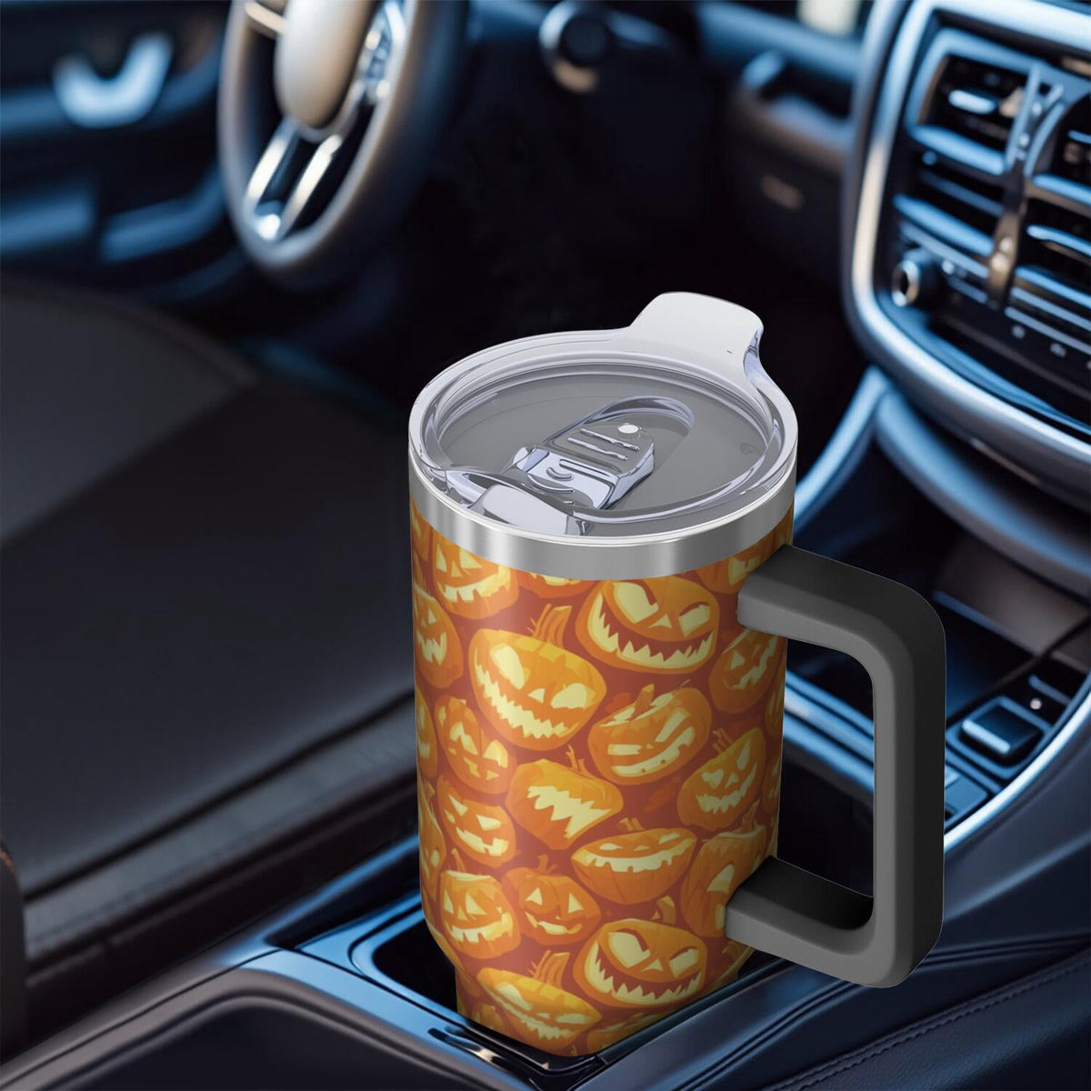 Halloween Style Mega Mug 40oz – Stainless Steel Insulated Tumbler with Handle and Straw, Large Capacity Travel Cup for Hot & 