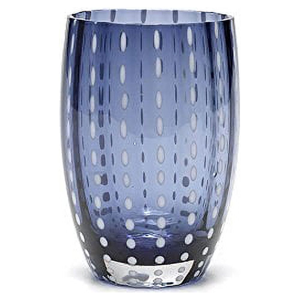 Zafferano Perle Glass Tumbler Set 6 Pieces  Grey Blue