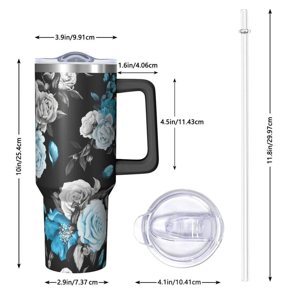 40 oz Hawaii Tropical Plants Tumbler Hawaii Tropical Plants Theme 40oz Tumbler with Handle Spill Proof Lid Straw Double Insul