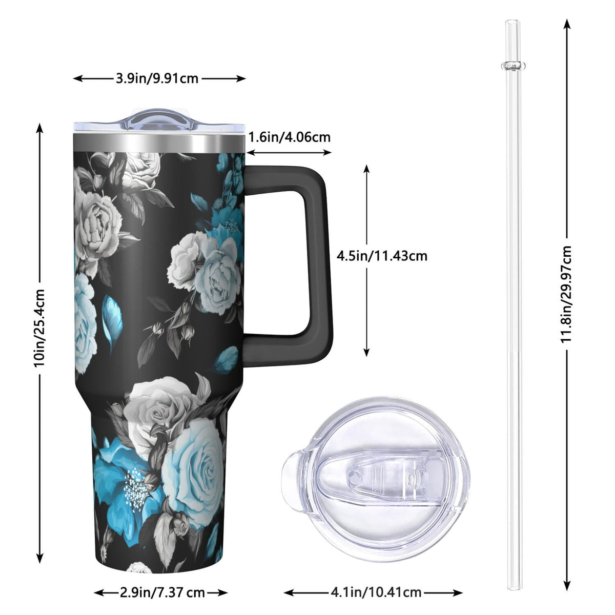 40 oz Hawaii Tropical Plants Tumbler Hawaii Tropical Plants Theme 40oz Tumbler with Handle Spill Proof Lid Straw Double Insul