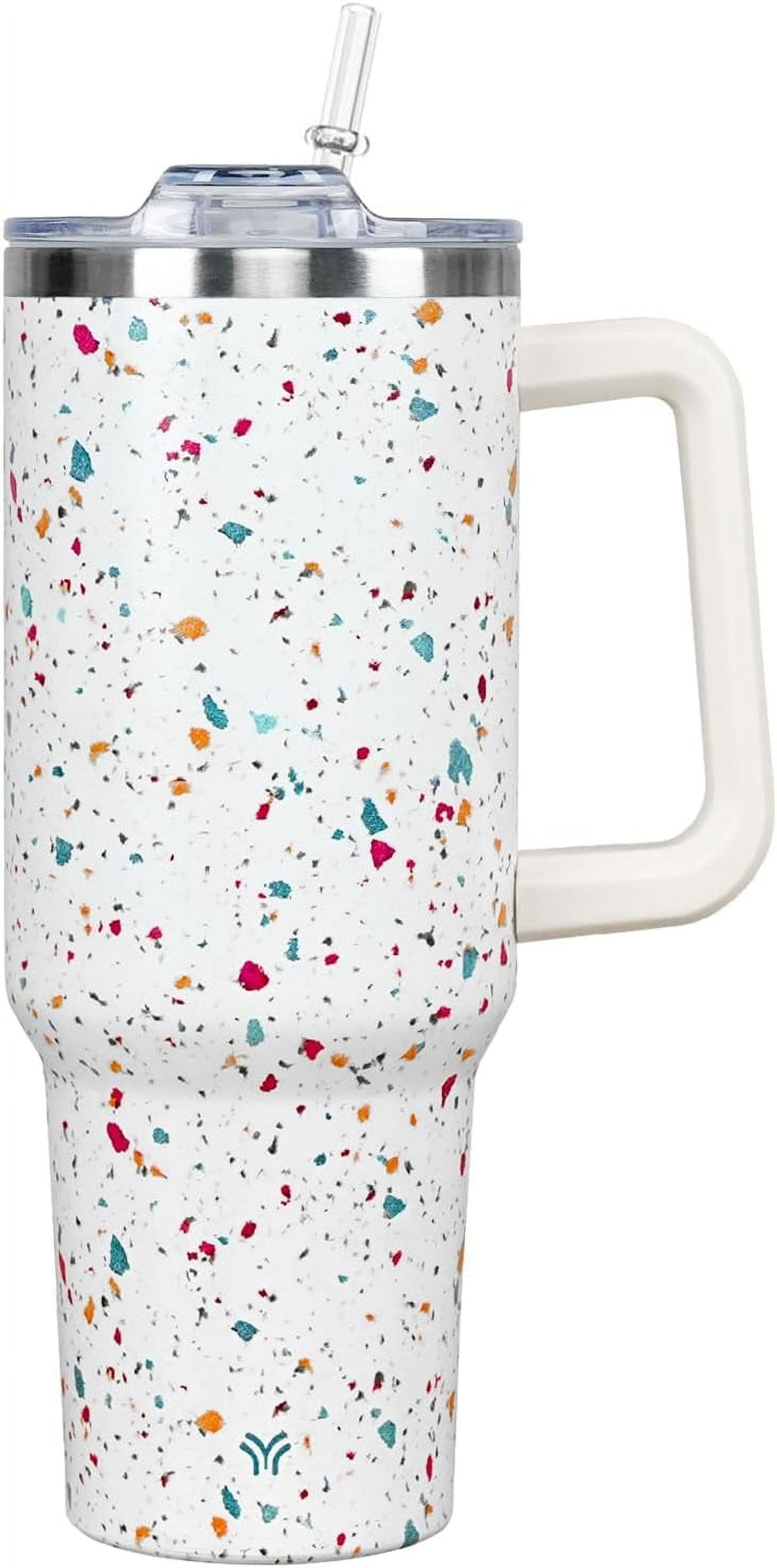 40oz Tumbler with Handle and Straw Lid | Vacuum Insulated Leak Proof Tumbler | Stainless Steel Travel Mug Water Bottle Cup Ke