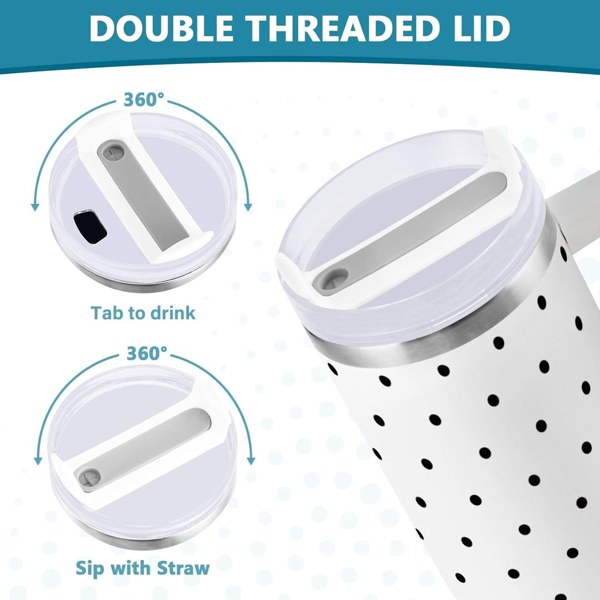 40 oz Tumbler with Handle Lid and Straw Insulated Water Tumbler Stainless Steel Water Cup Mug Bottle Reusable Cup Holder Frie