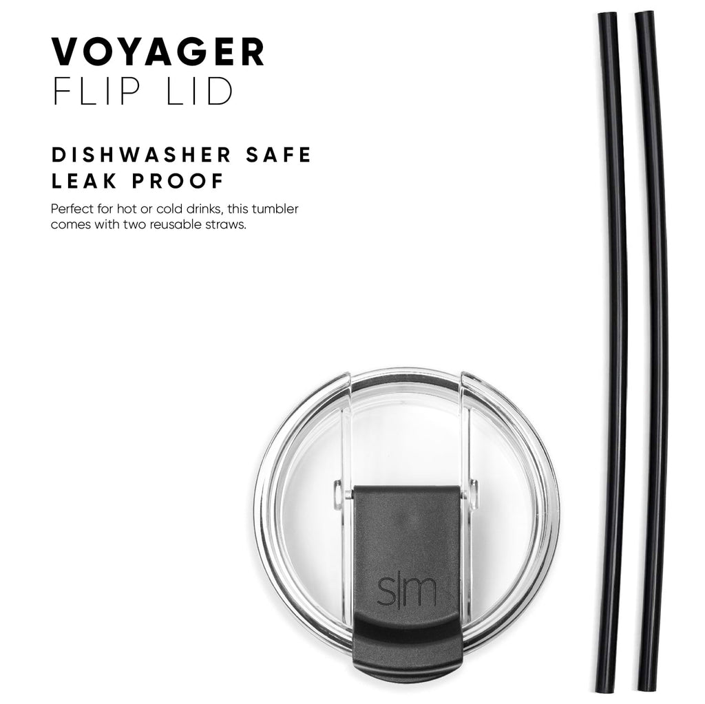 Simple Modern 16oz Voyager Travel Mug Tumbler w/ Clear Flip Lid & Straw - Coffee Cup Vacuum Insulated Flask 18/8 Stainless St