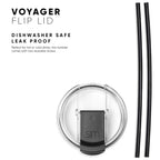 Simple Modern 16oz Voyager Travel Mug Tumbler w/ Clear Flip Lid & Straw - Coffee Cup Vacuum Insulated Flask 18/8 Stainless St