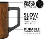 Elemental Summit Insulated Coffee Mug with Lid & Handle, Insulated Vacuum Camp Coffee Cup, Triple Wall Stainless Steel Travel