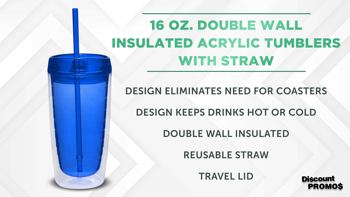 Double Wall Acrylic Tumblers 16 oz. Set of 10, Bulk Pack - BPA Free, Perfect for Iced Coffee, Soda, Other Hot & Cold Beverage