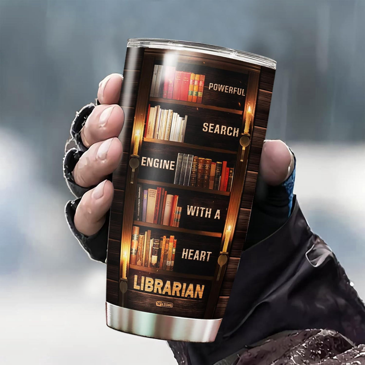Personalized Librarian Coffee Tumbler 20oz 30oz Custom Name Vintage Stainless Steel Cup Insulated Bookish Gifts Bookaholic Tr