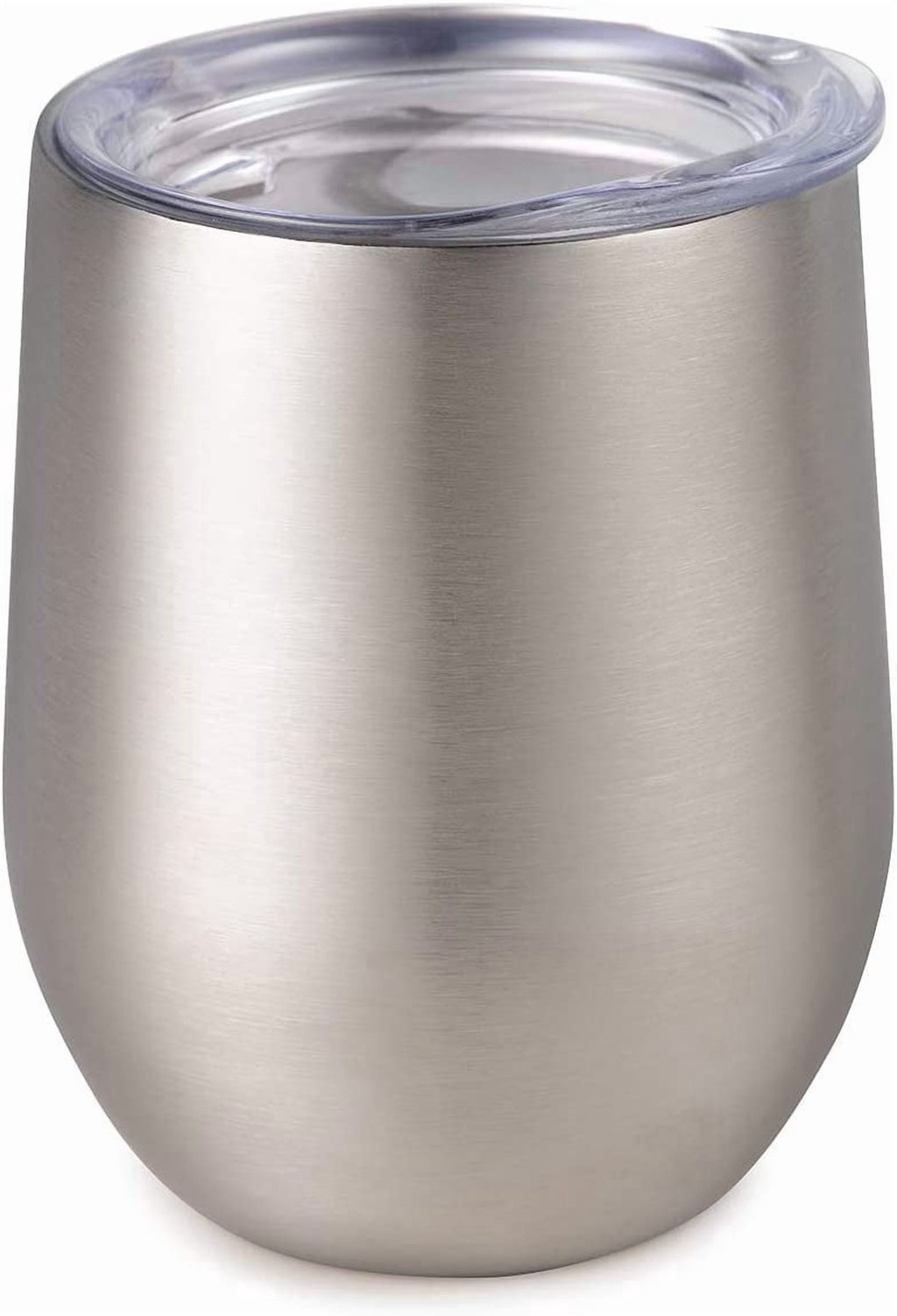 Maars Bev Stainless Steel Stemless Wine Glass Tumbler with Lid, Vacuum Insulated 12 oz Cup | Spill Proof, Travel Friendly, Fu