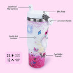 Elephant Mug 30 oz Tumbler with Handle Flip Straw Leak Proof - Elephant Gifts for Women 30oz Tumbler 30 Ounce Travel Coffee M