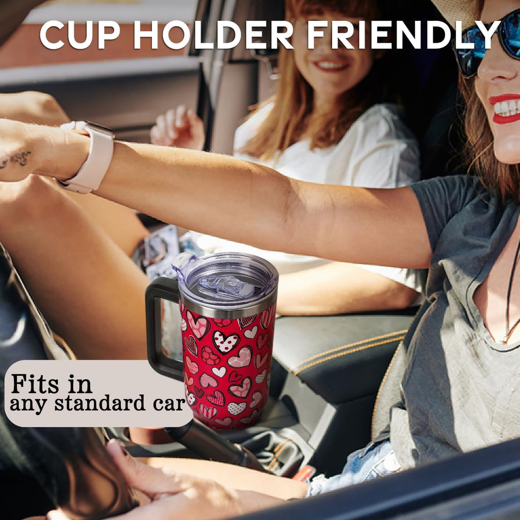 Valentines Day Gifts 40 oz Tumbler with Handle and Straw Lid,Cute Valentine''s Day Gift for Her Women Girlfriend Wife Red Lov
