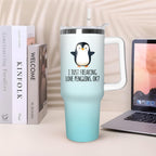 40 oz Penguin Tumbler with Handle Gifts for Penguin Lover 40oz Stainless Steel Travel Cup Mug Water Bottle